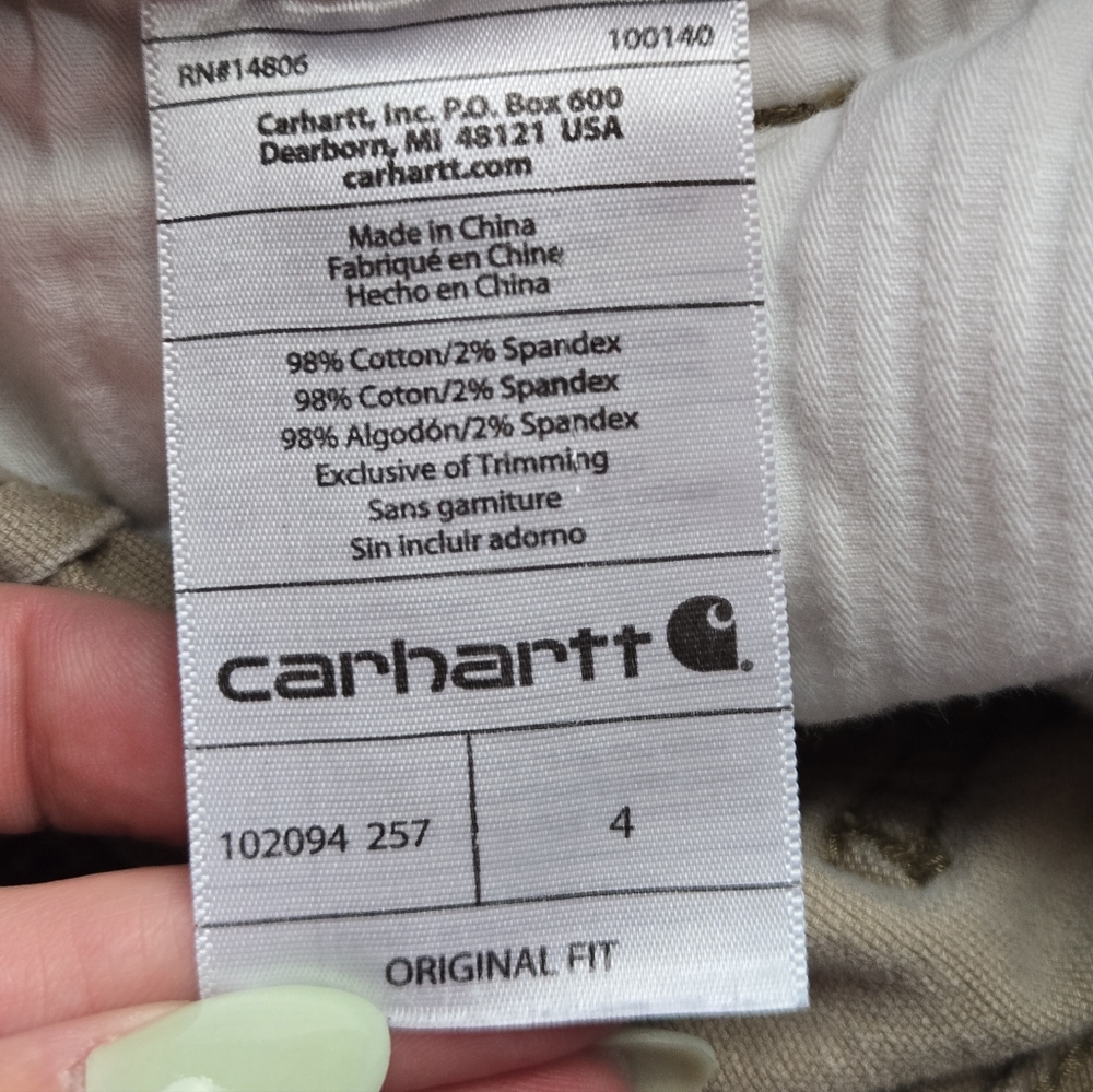VTG Style Carhartt Carpenter Shorts Tan - Size 4 Spring 18 - Picture 8 of 9